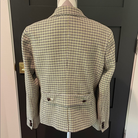 Talbots Green Wool Blend Houndstooth Blazer - Picture 5 of 11